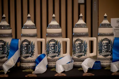 Bluebonnet Brew Off 2025 steins awaiting their new winner